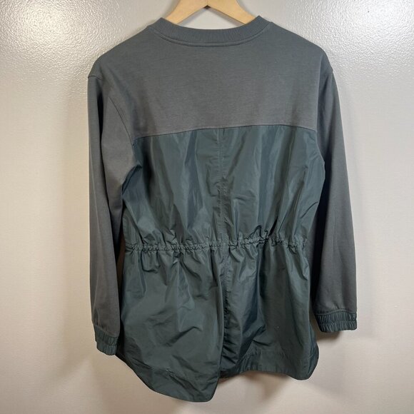Athleta Triumph Hybrid Crewneck Sweatshirt Size Small Green Athletic Cozy Comfy - Picture 2 of 10